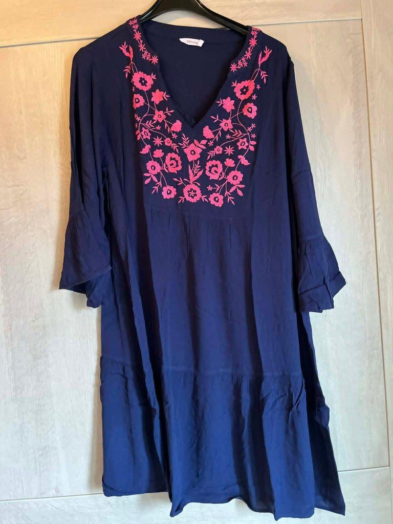 kleed blauw paprika maat 4 = 50, Kleding | Dames, Blauw, Jurk, Ophalen of Verzenden, Paprika