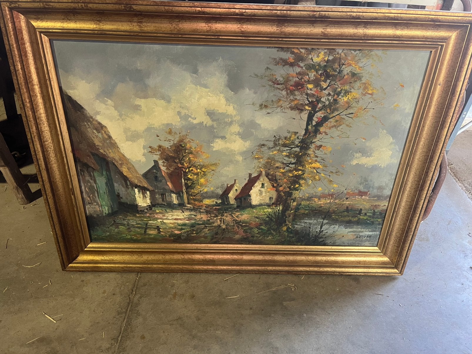 Belle peinture d'une ferme rurale, Enlèvement, Impressionniste, Paysage