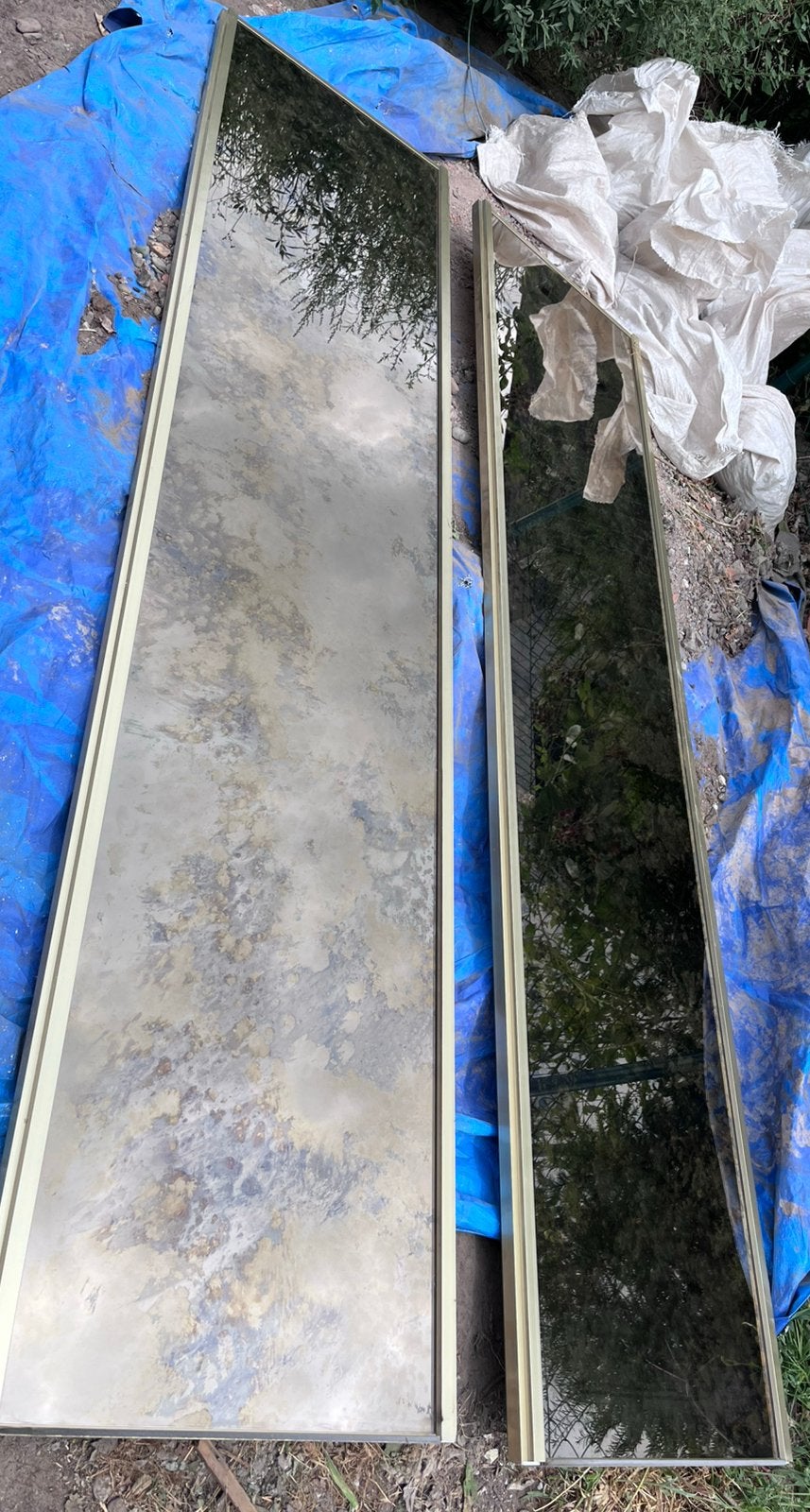 2 lange smalle spiegels, 255cm/60cm, Ophalen, Gebruikt