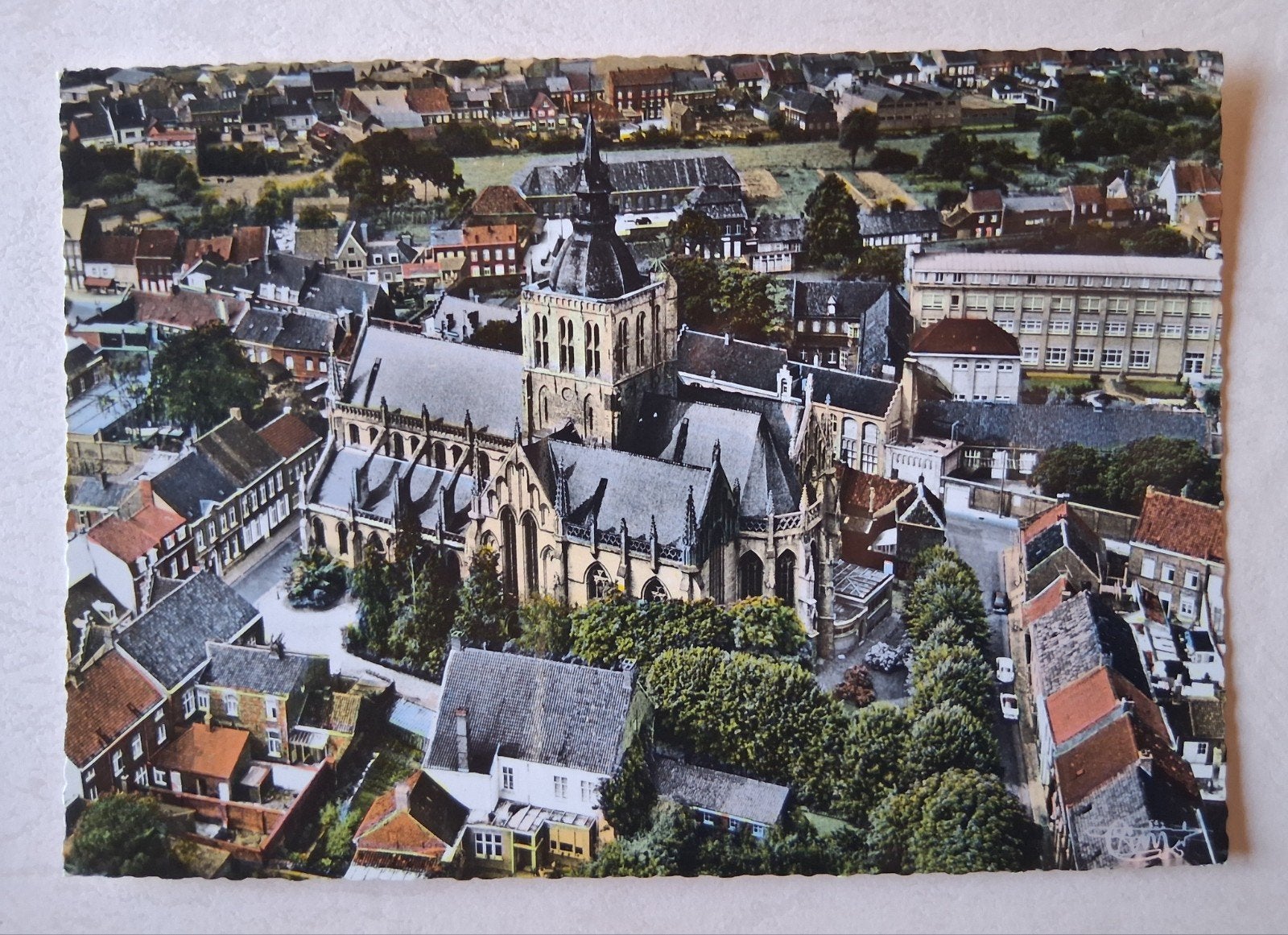 Postkaart Poperinge Luchtopname, Verzamelen, Ophalen of Verzenden