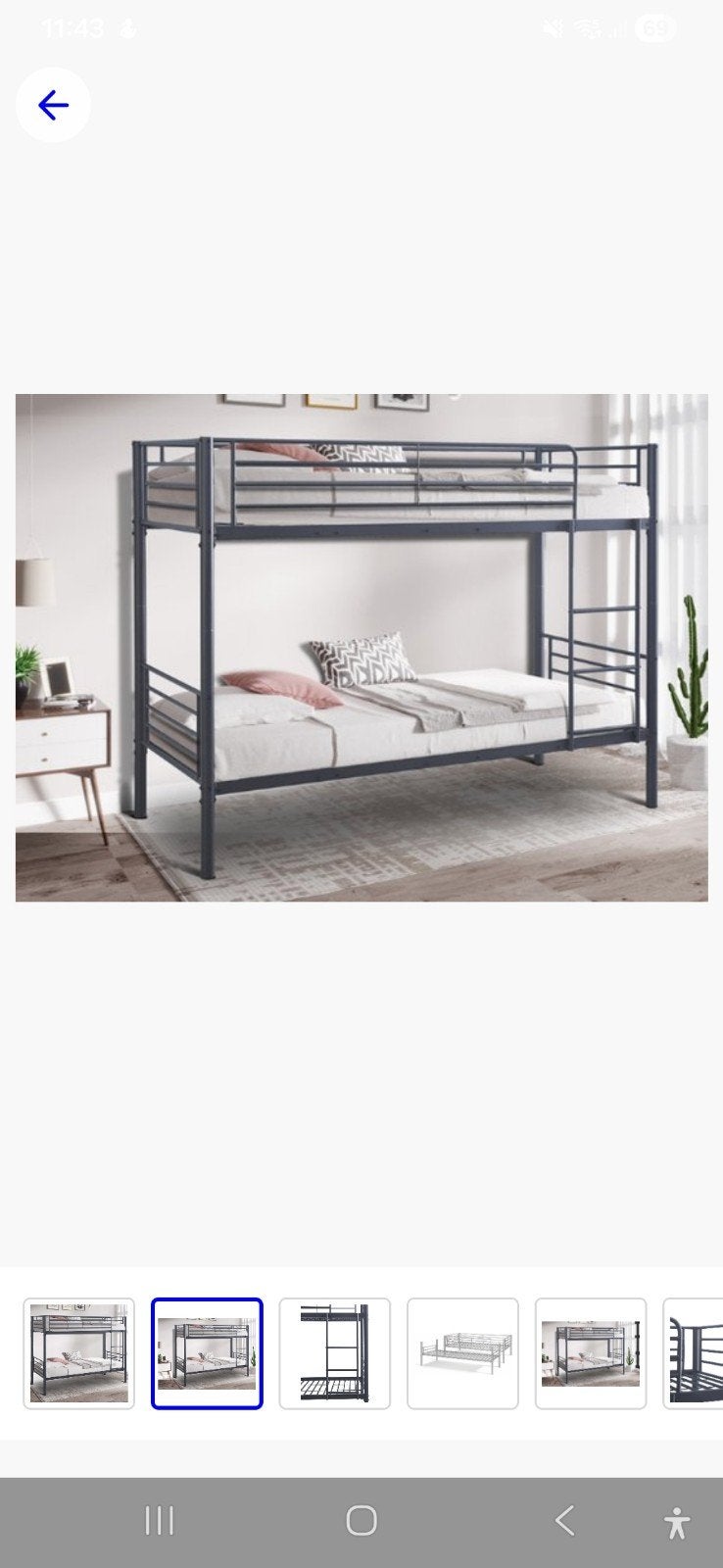 Stapelbed Ikea svarta metaal, Maison & Meubles, Enlèvement, Lits superposés