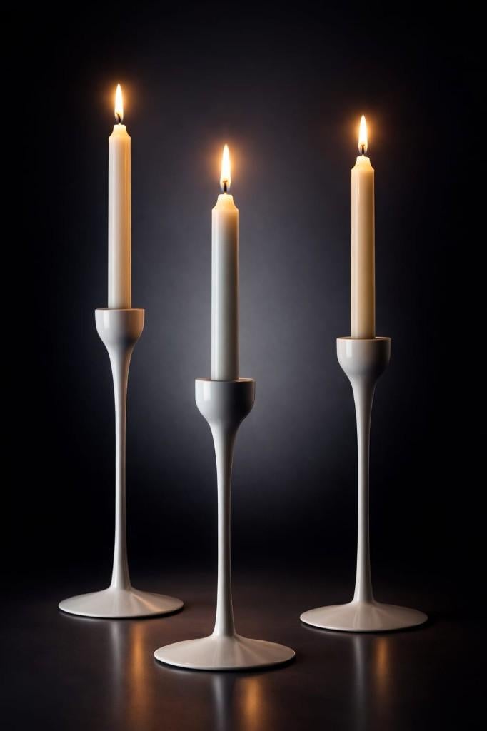 3 bougeoirs en verre IKEA Blomster Années 90, Enlèvement ou Envoi, Comme neuf, Autres matériaux, Blanc