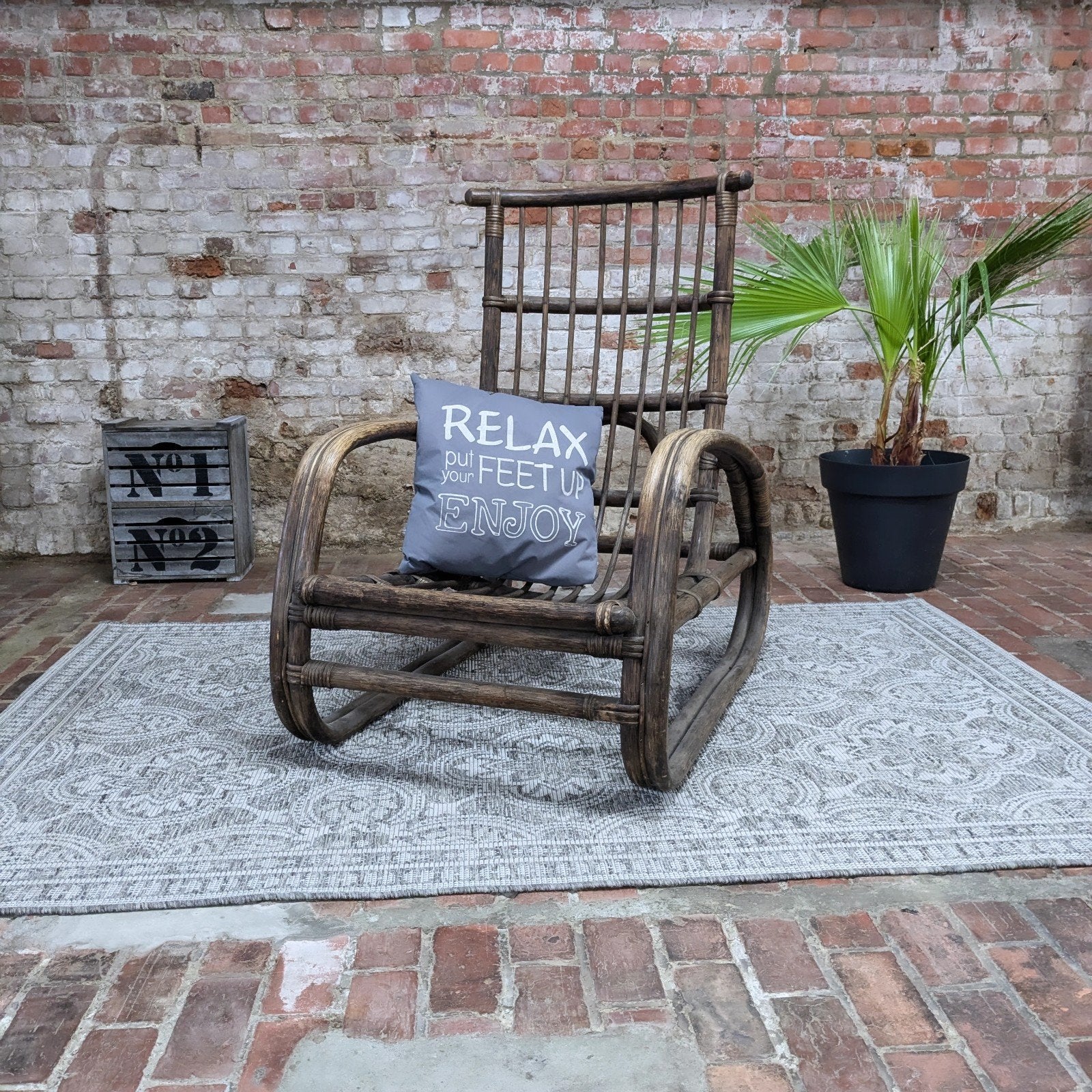 Vintage rotan stoel, Huis en Inrichting, Stoelen, Ophalen