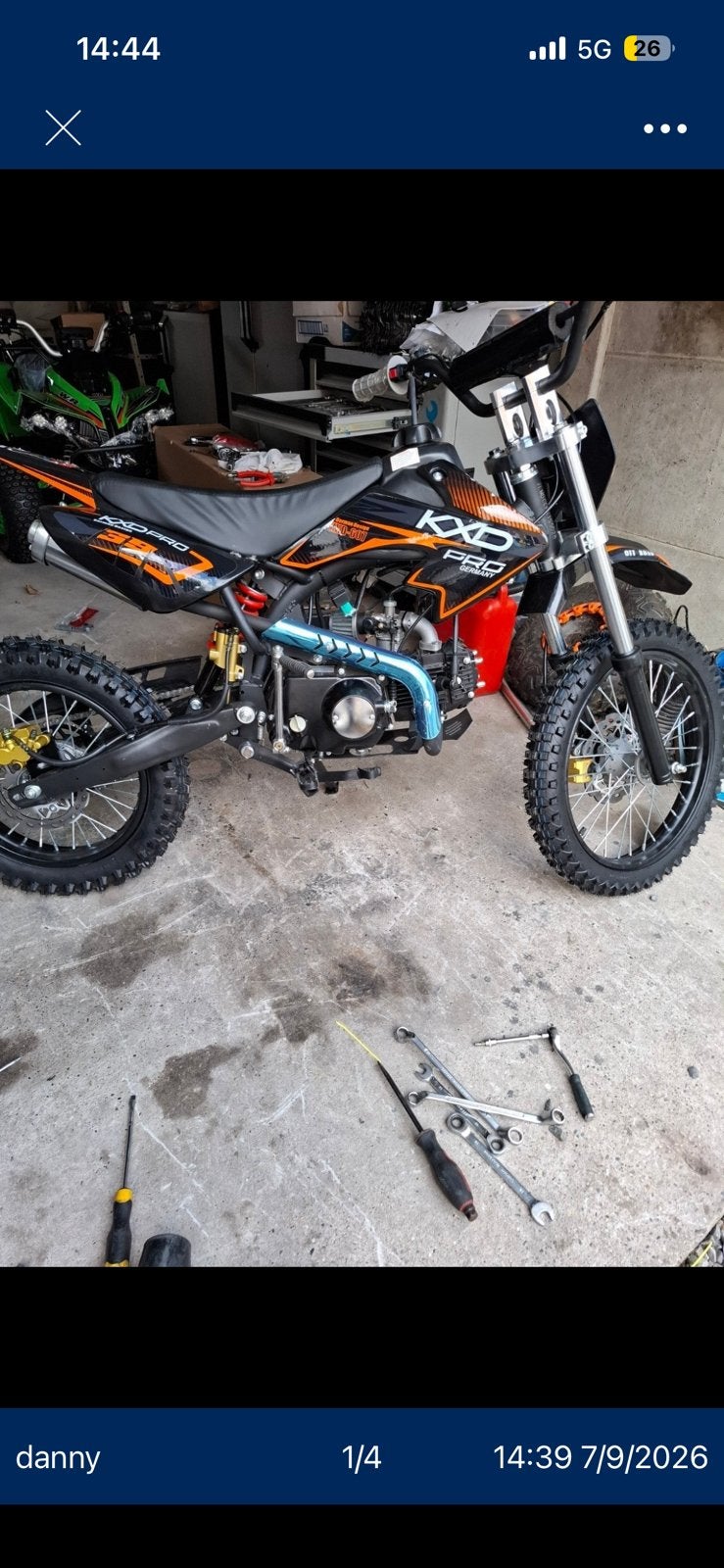 KXD Pro crossmotor 125 CC nieuwstaat, Ophalen of Verzenden, Zo goed als nieuw