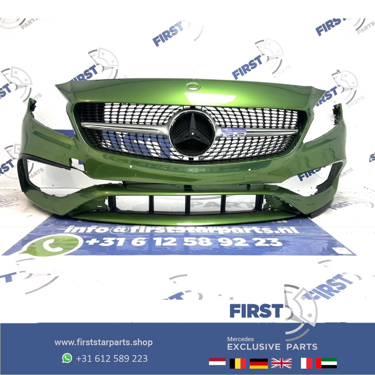 W176 Facelift A45 AMG Voorbumper groen 2019 + Diamond gril o, Utilisé, -, Avant, -