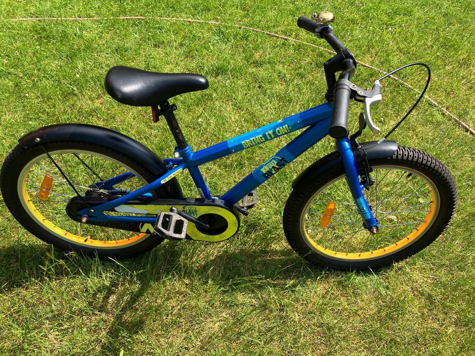Volare kinderfiets NERF 20 Inch terugtraprem Blauw/Oranje, Terugtraprem, Gebruikt, Staal, Ophalen of Verzenden