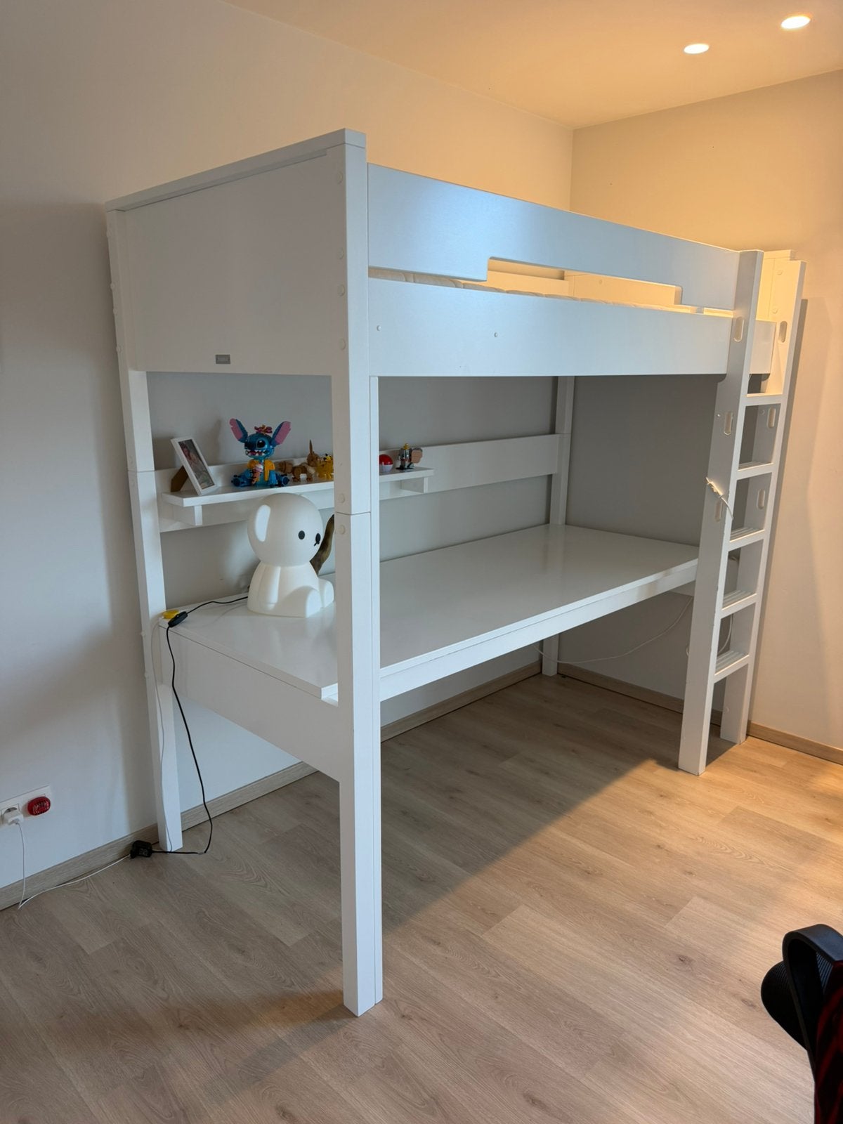 Bopita Combiflex hoogslaper 90x200 met bureau – wit, Ophalen, Gebruikt, 200 cm, Hoogslaper
