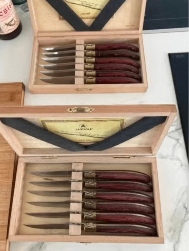Laguiole Luxury Line Steakmessen Olijfhout, Ophalen, Gebruikt, Laguiole