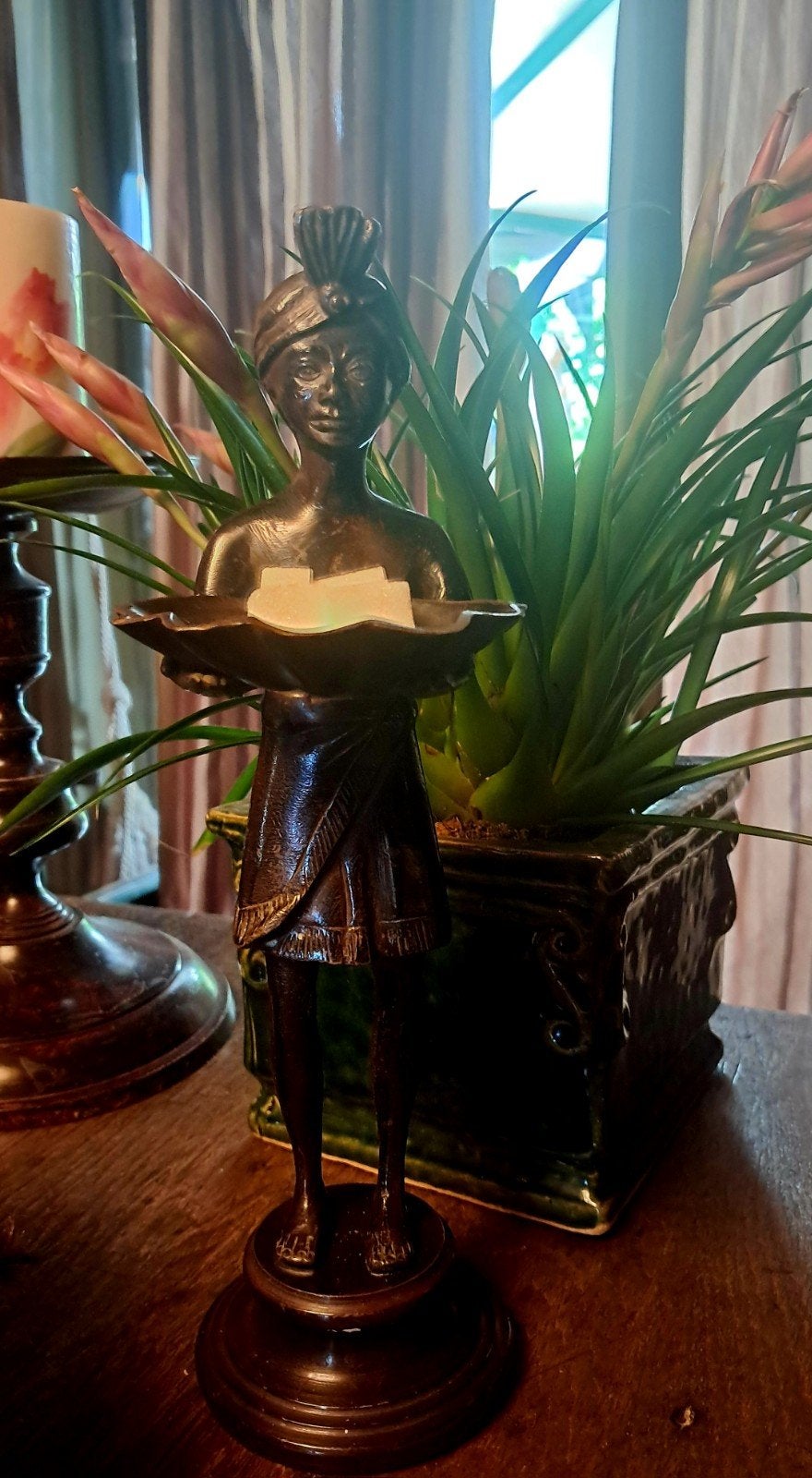 Zeer decoratief ,vintage bronzen beeldje, Ophalen of Verzenden