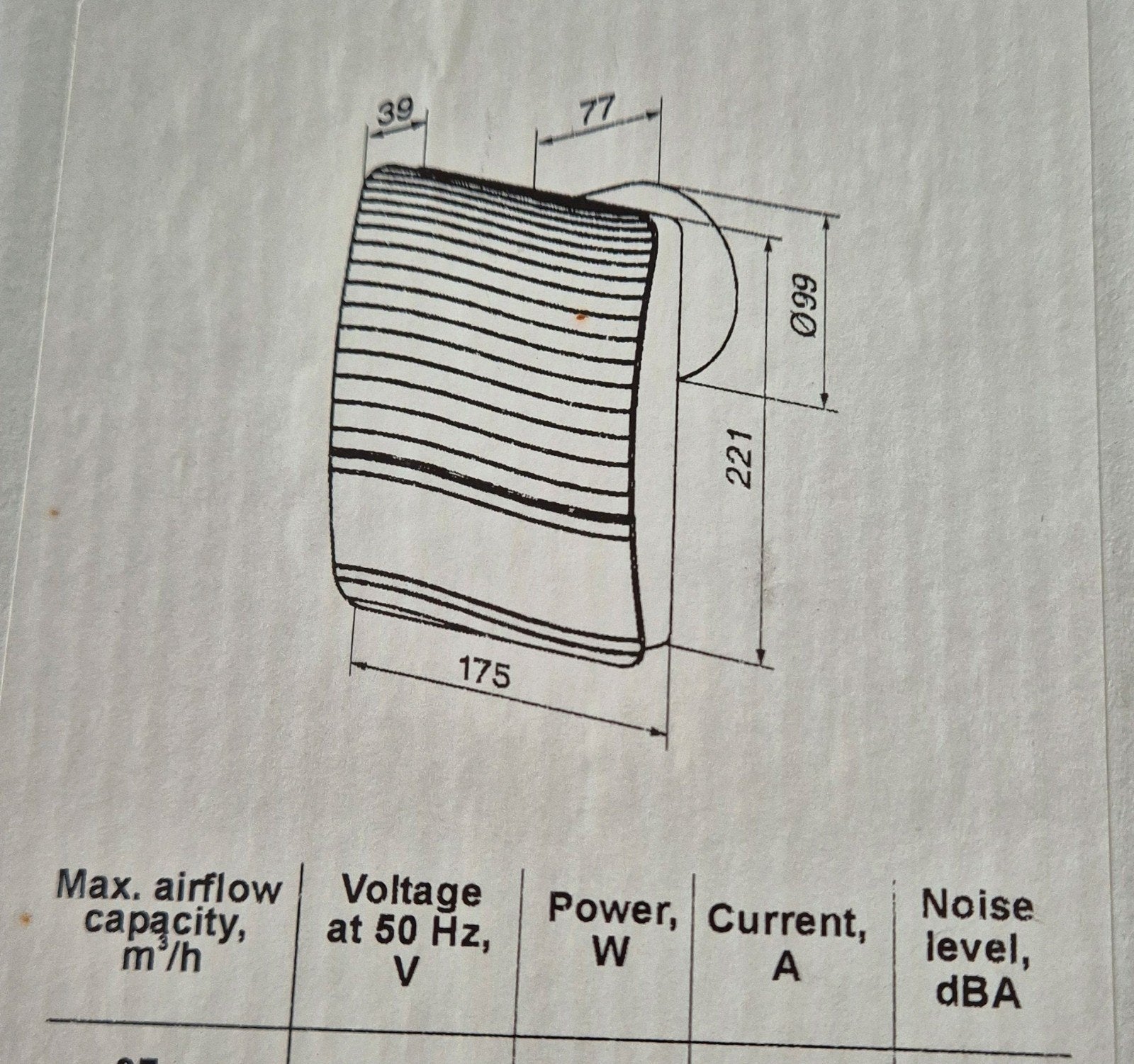 Ventilateur mural et de plafond SIKU 240 V 97 m³/h, Enlèvement ou Envoi, Neuf
