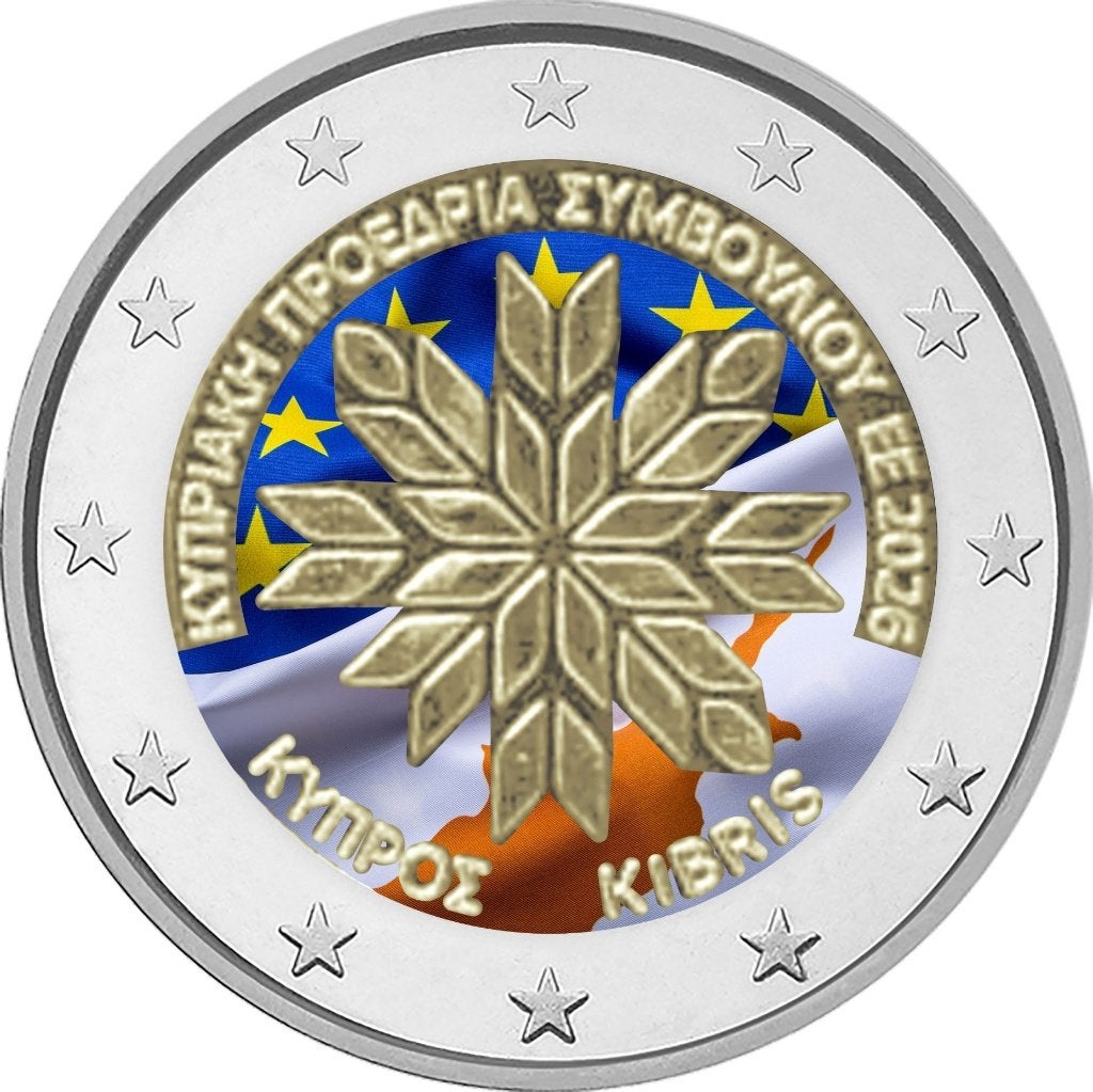 2 euro Cyprus 2026 Voorzitter EU gekleurd, Verzenden, Cyprus, 2 euro