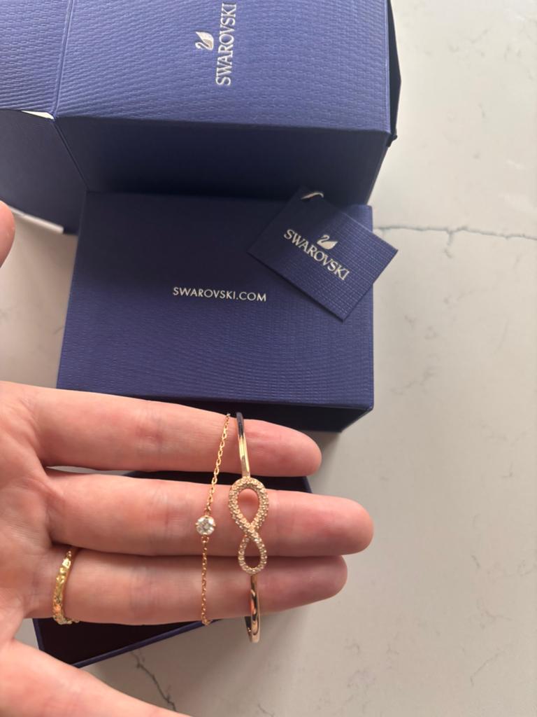 Armband Swarovski roze goud, Ophalen of Verzenden, Zo goed als nieuw, Roze