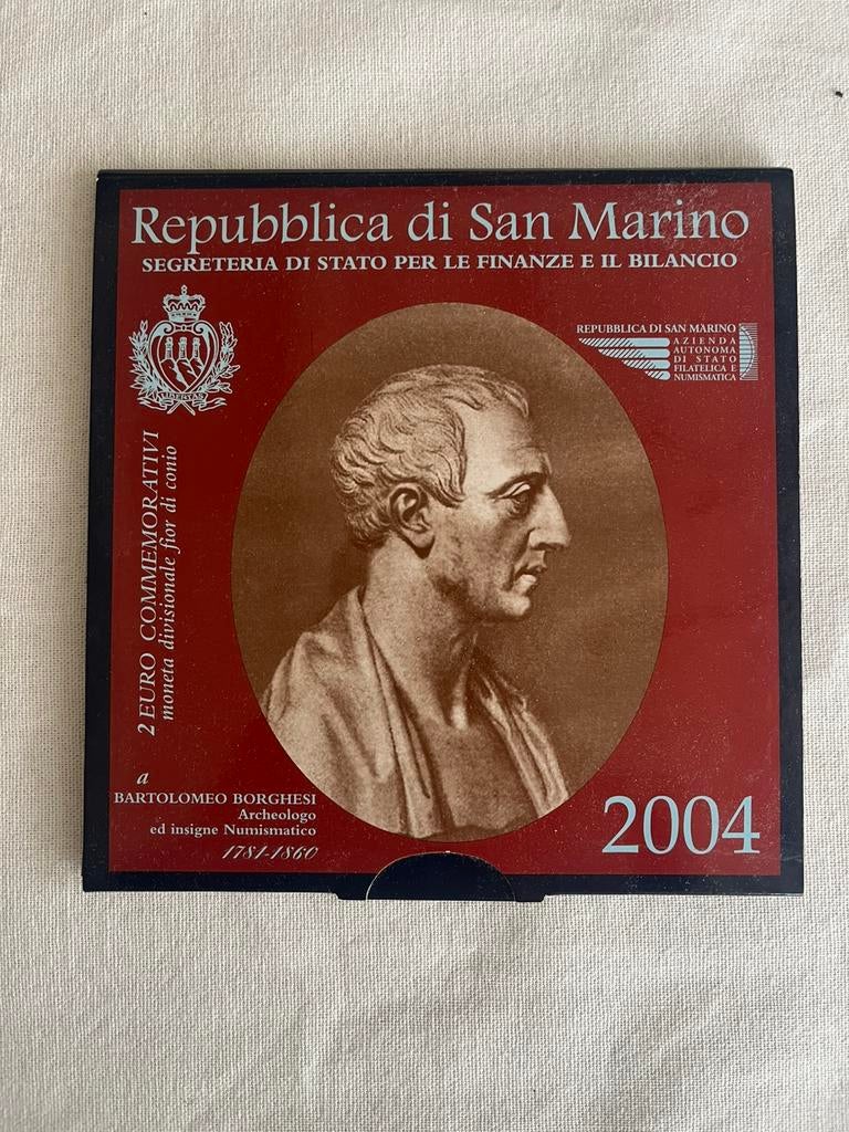 2€ herdenkingsmunt San Marino 2004 – Bartolomeo Borghesi, Postzegels en Munten, Munten | Europa | Euromunten, Ophalen of Verzenden