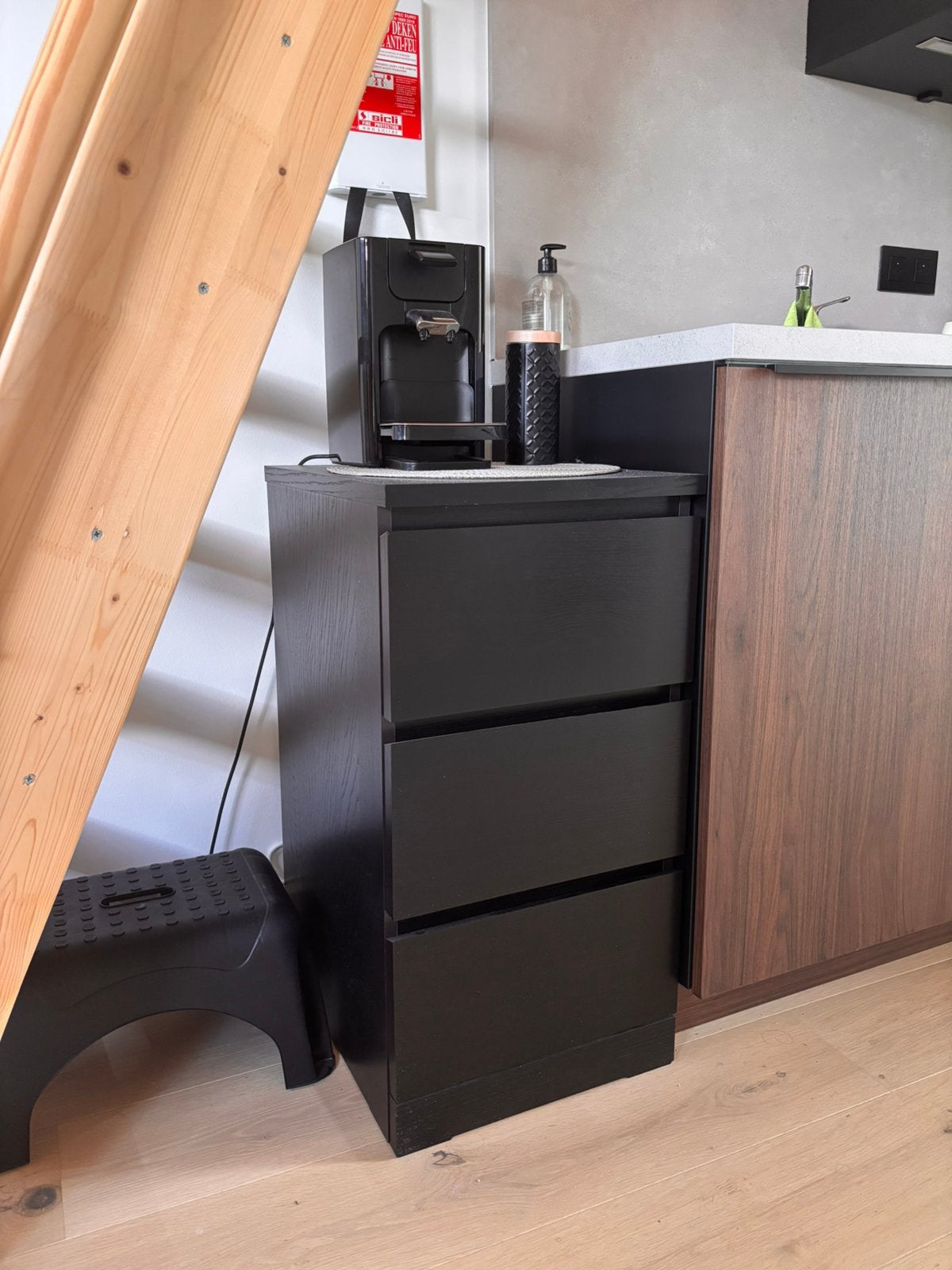 Ikea MALM ladekast donkerbruin 3 lades, 3 ou 4 tiroirs, 25 à 50 cm, Moins de 100 cm, Comme neuf