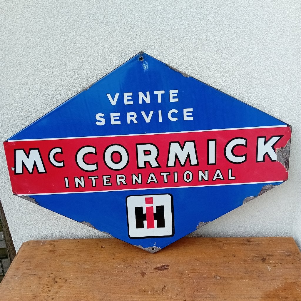Panneau d'affichage en émail Mc Cormick, Enlèvement ou Envoi, Utilisé, Panneau publicitaire