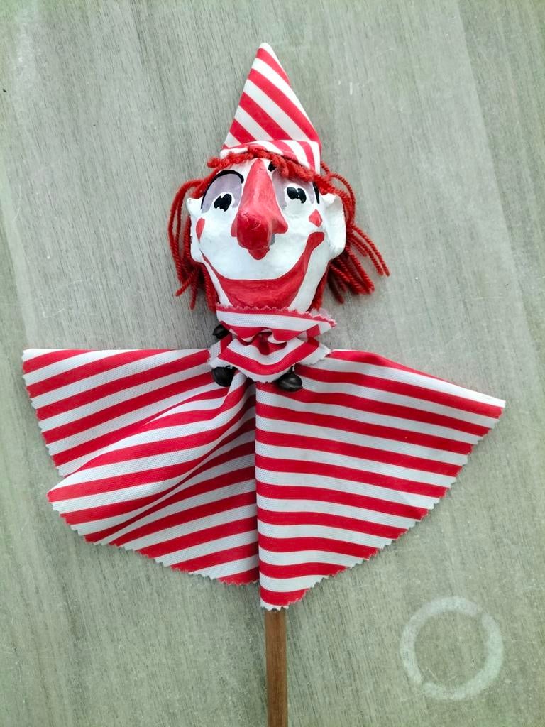 Handgemaakte authentieke handpop 'clown', Antiek en Kunst, Ophalen of Verzenden
