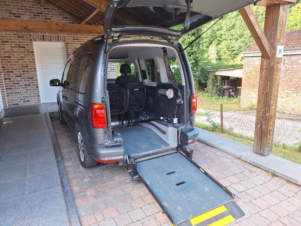 VW Caddy 1.4 TSI décaissée pour transport PMR, 1395 cm³, Argent ou Gris, Achat, 1496 kg