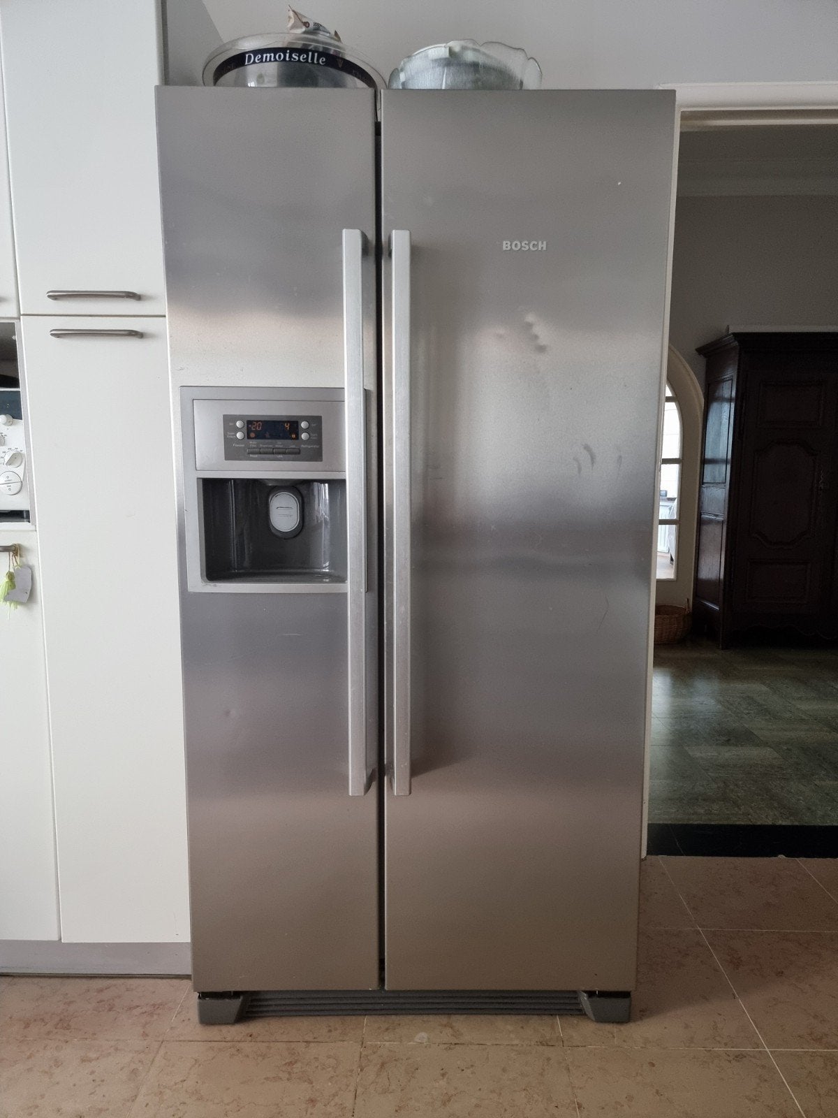 Amerikaanse frigo - merk BOSCH, 200 liter of meer, Ophalen, Gebruikt, Met aparte vriezer