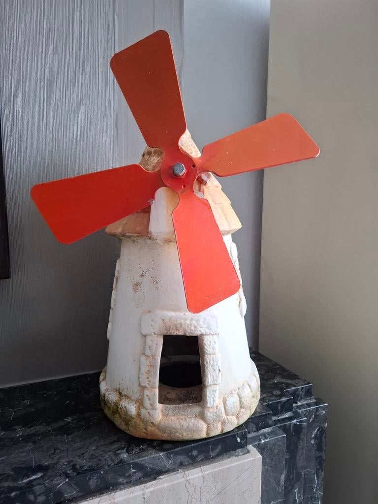 Moulin en pierre décoratif pour jardin, Tuin en Terras, Windwijzers en Windmolens, Ophalen, Gebruikt