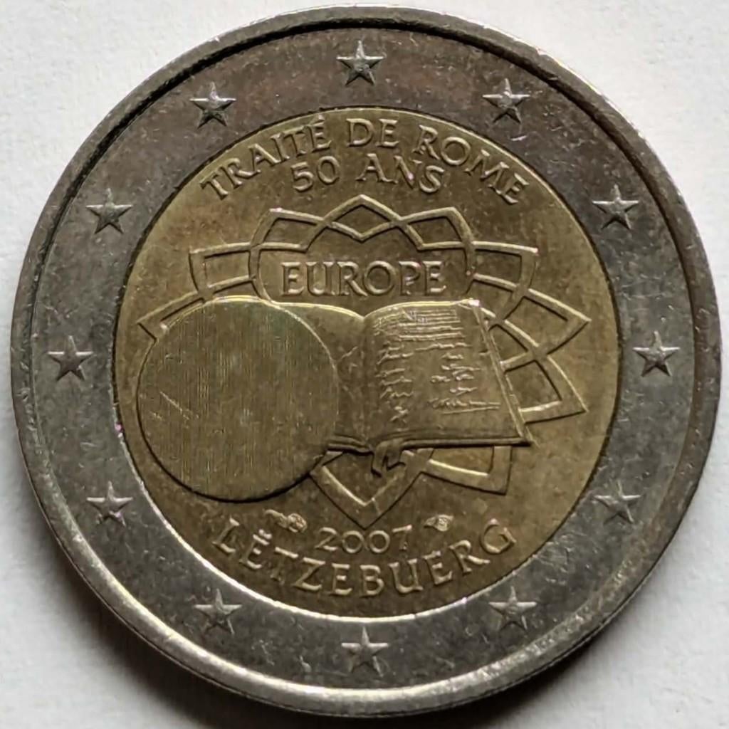 Luxemburg - 2 euro - 2007 - Verdrag van Rome, Postzegels en Munten, Munten | Europa | Euromunten, Ophalen, Luxemburg, 2 euro, Losse munt