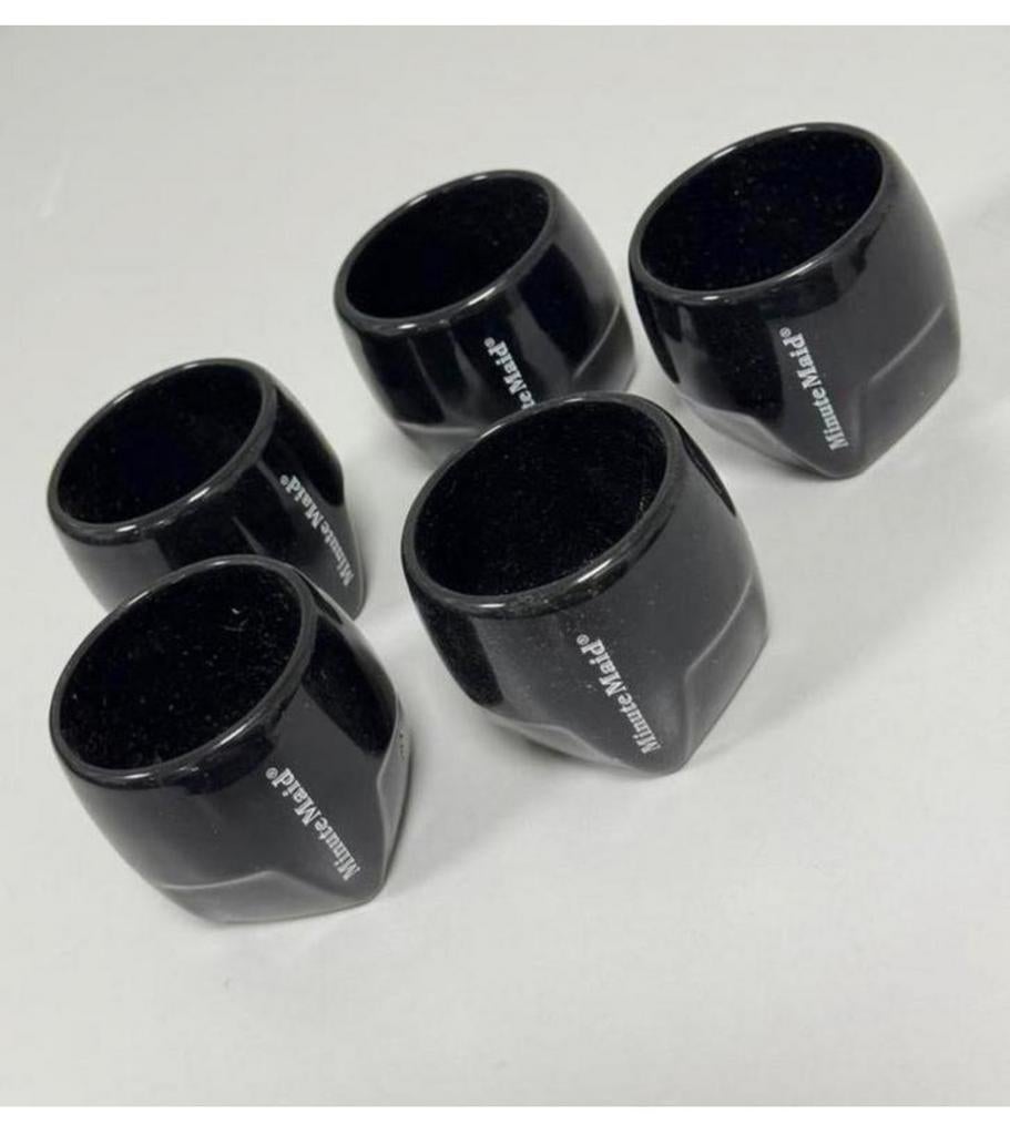 5x Mini borrelglaasjes shot-glas beker Minute Maid zwart, Verzamelen, Ophalen of Verzenden, Zo goed als nieuw, Borrel- of Shotglas