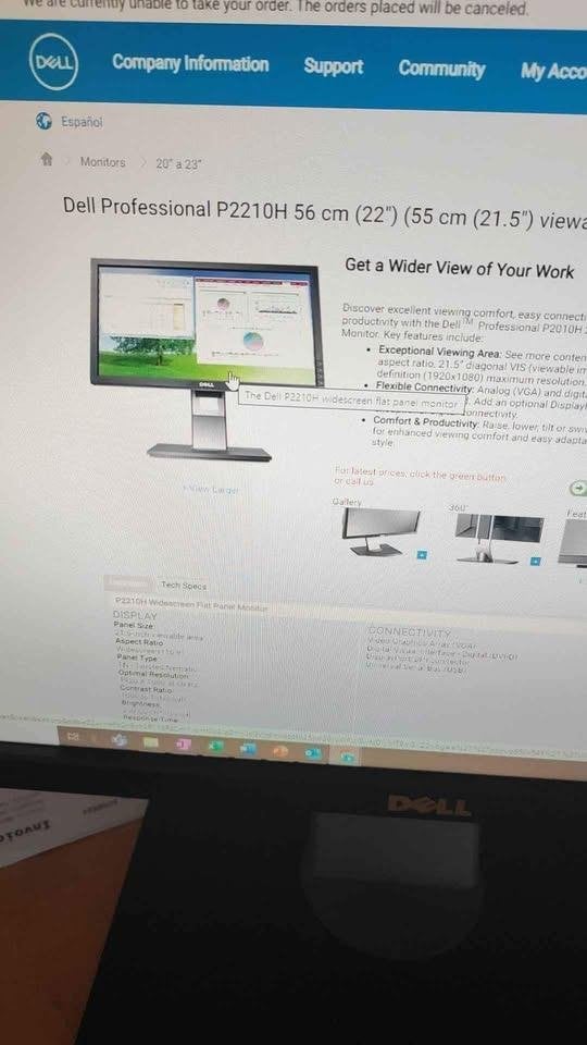Dell 21,5" PC Monitor (VGA), Computers en Software, Ophalen, Zo goed als nieuw, VGA, Dell