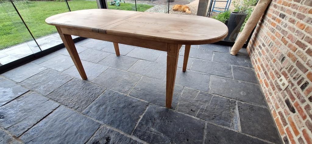 Massief houten teak tafel, Maison & Meubles, Tables | Tables à manger, Comme neuf, 50 à 100 cm, 200 cm ou plus, Cinq personnes ou plus