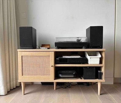 TV-Hifi Meubel/Platenkast, Ophalen, Zo goed als nieuw, Eikenhout