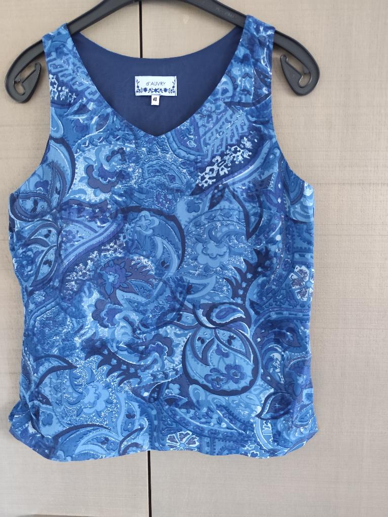 Topje d'Auvry, maat 40, Kleding | Dames, Topjes, Maat 38/40 (M), Blauw, Ophalen of Verzenden, Zo goed als nieuw