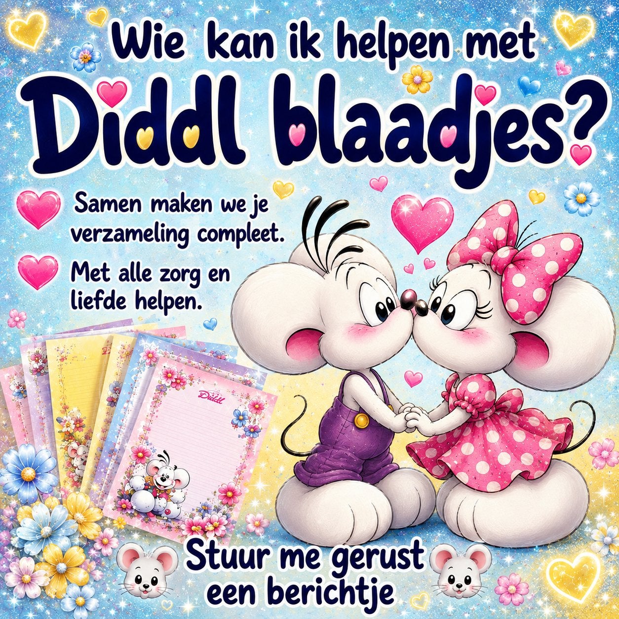 Wie kan ik nog verder helpen met haar Diddl verzameling?, Verzamelen, Diddl, Ophalen of Verzenden, Diddl, Zo goed als nieuw, Papier, Kaart of Schrift