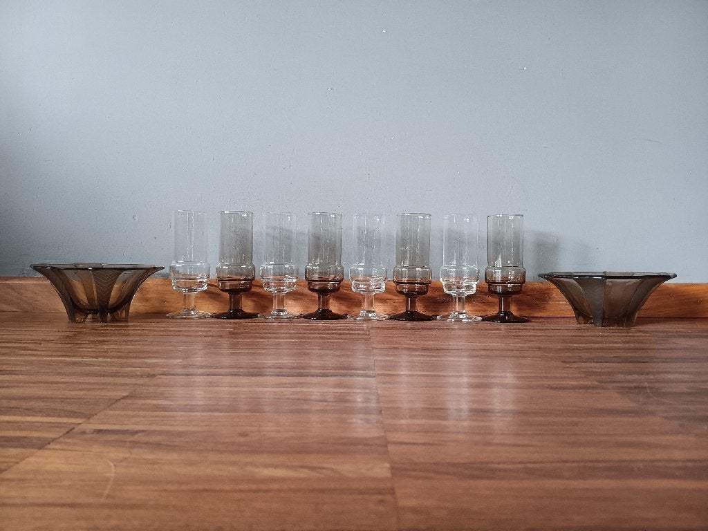 Set Art-Deco champagne glazen en 2 kommetjes, Antiek en Kunst, Ophalen of Verzenden