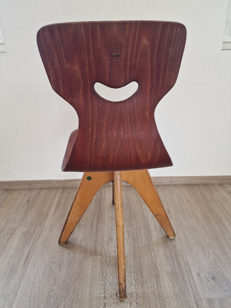 Adam Stegner stoel – Flötotto – jaren ’50–’60 – Pagholz, Brun, Enlèvement, Bois, Cinq, Six Chaises ou plus