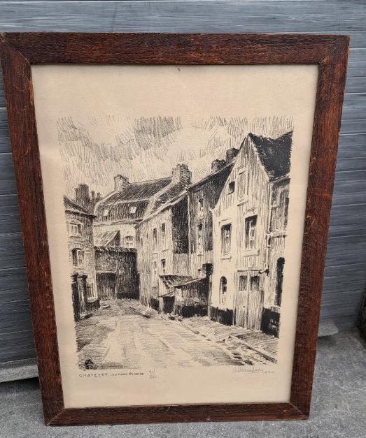 Lithographie  signe albert chavepeyer, Antiquités & Art, Enlèvement ou Envoi, Lithographie
