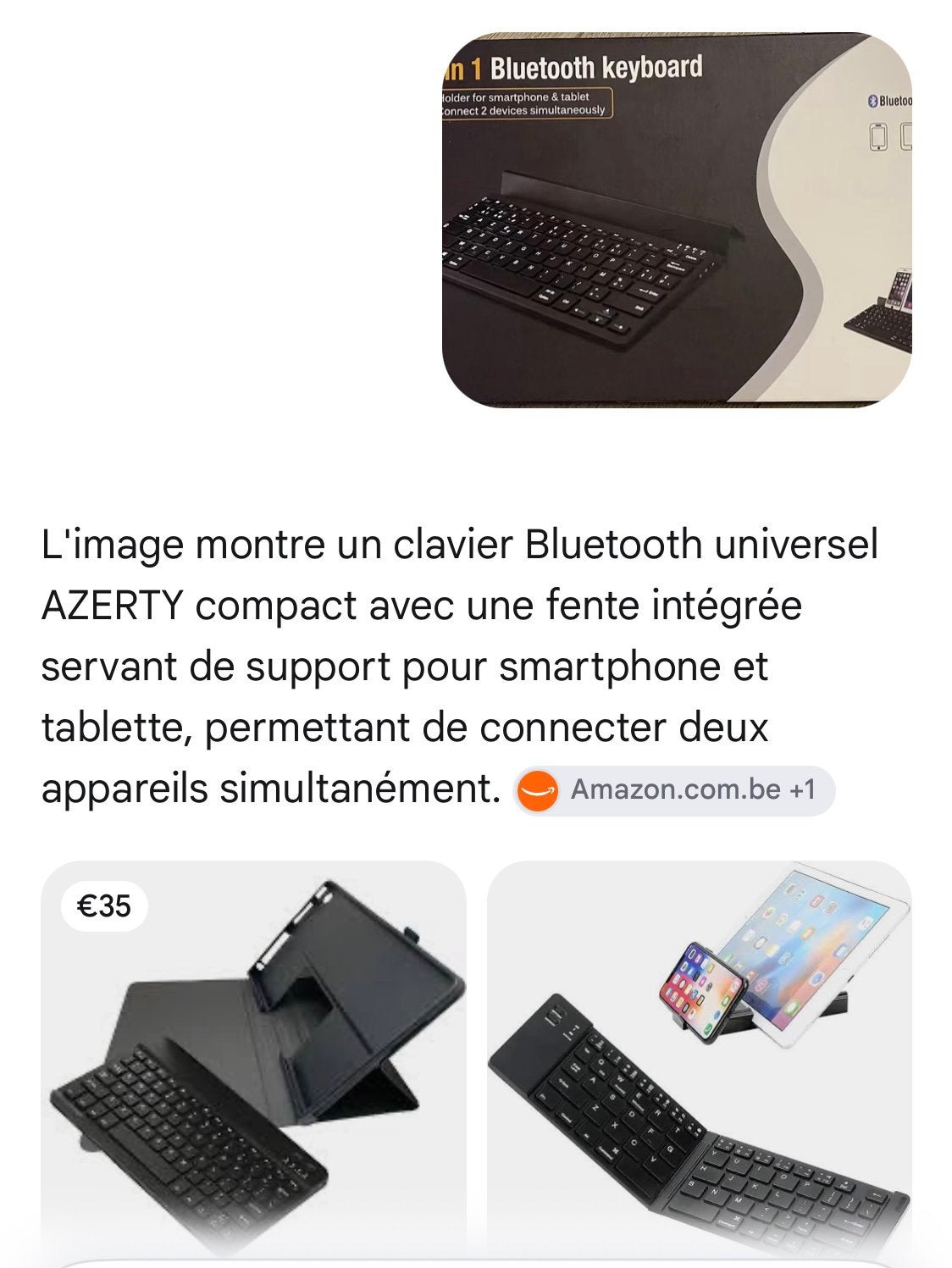 NIEUW 2-in-1 Bluetooth-toetsenbord, prijs: €15, Computers en Software, Ophalen of Verzenden, Azerty, Nieuw, Draadloos
