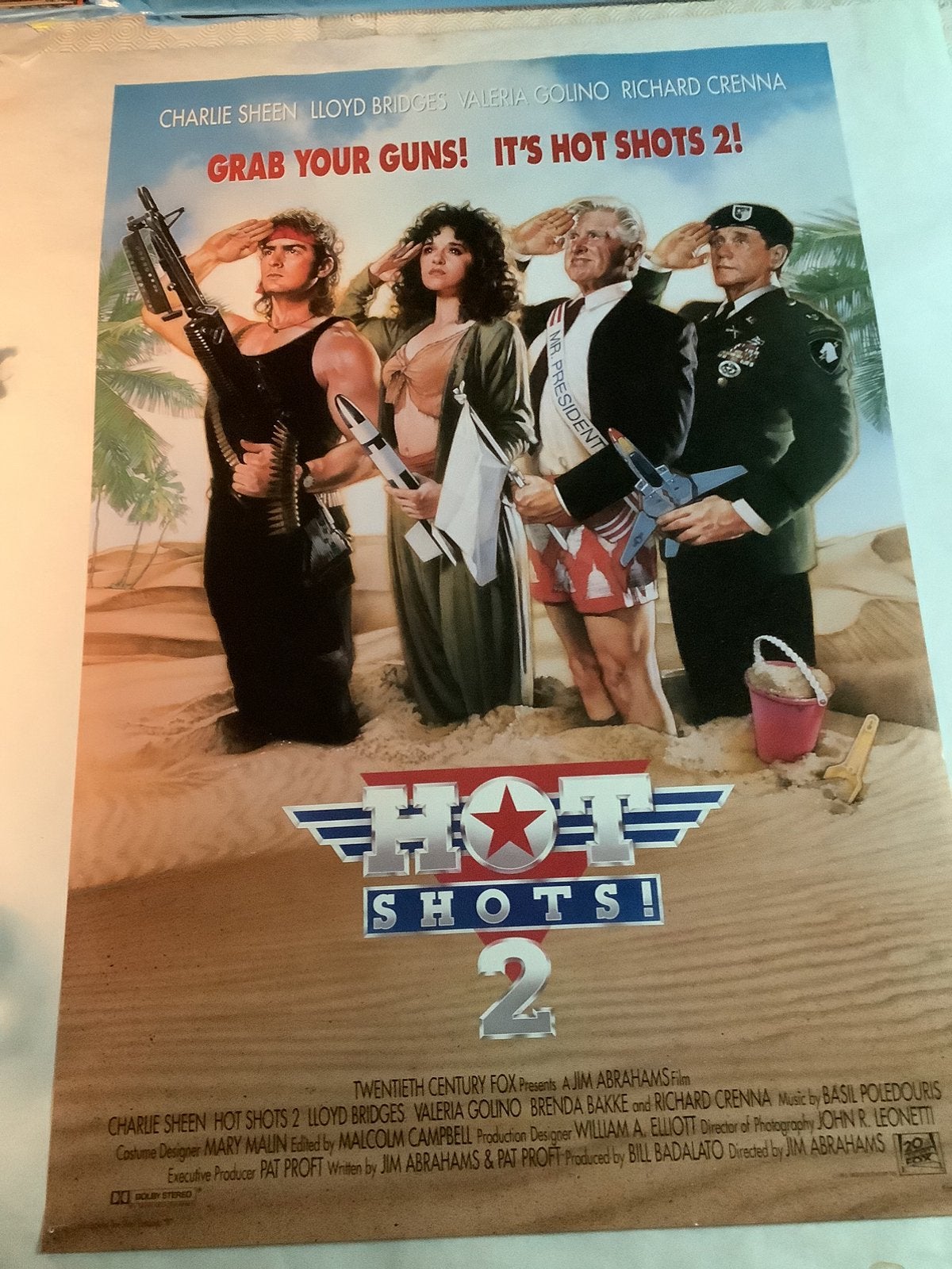 HOT SHOTS   USA FILMPOSTER   68,5-101,5 cm, Ophalen of Verzenden, Zo goed als nieuw