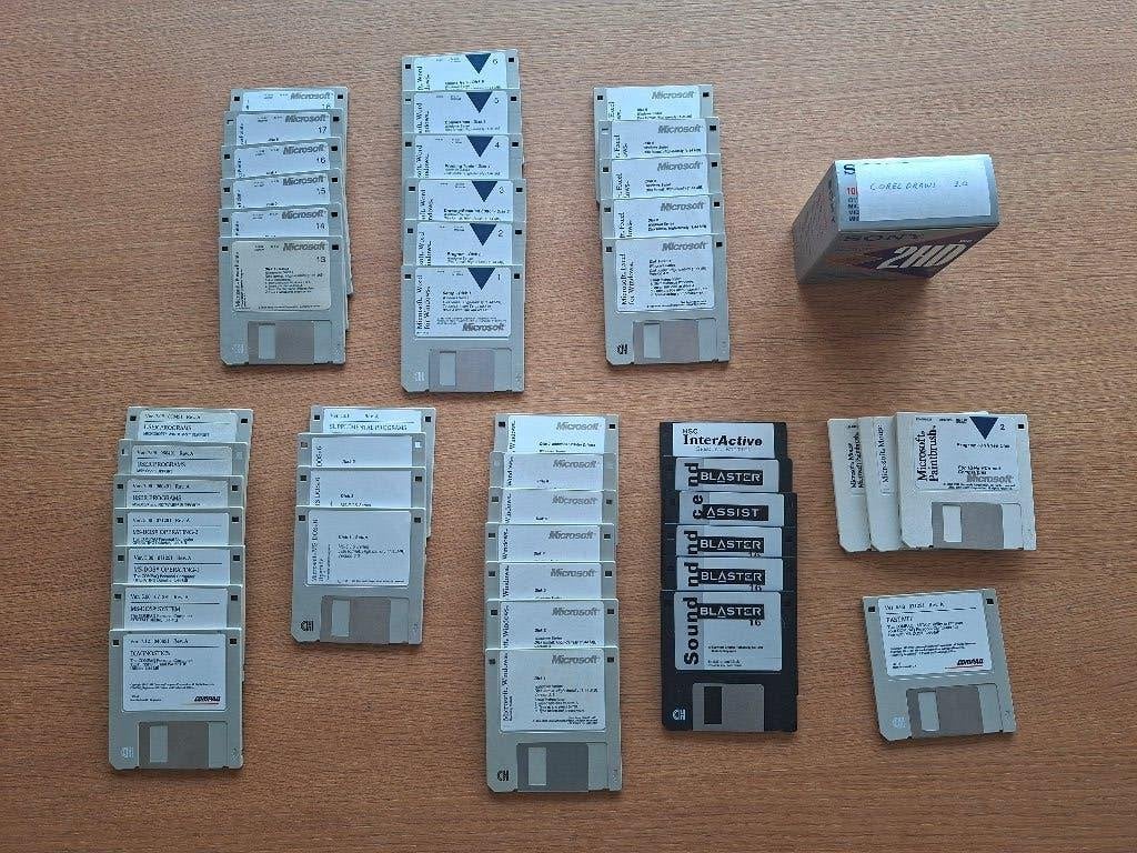Retro Microsoft : Windows 3.1, WORD, EXCEL, PP e.a. (3.5"), Ophalen, Microsoft