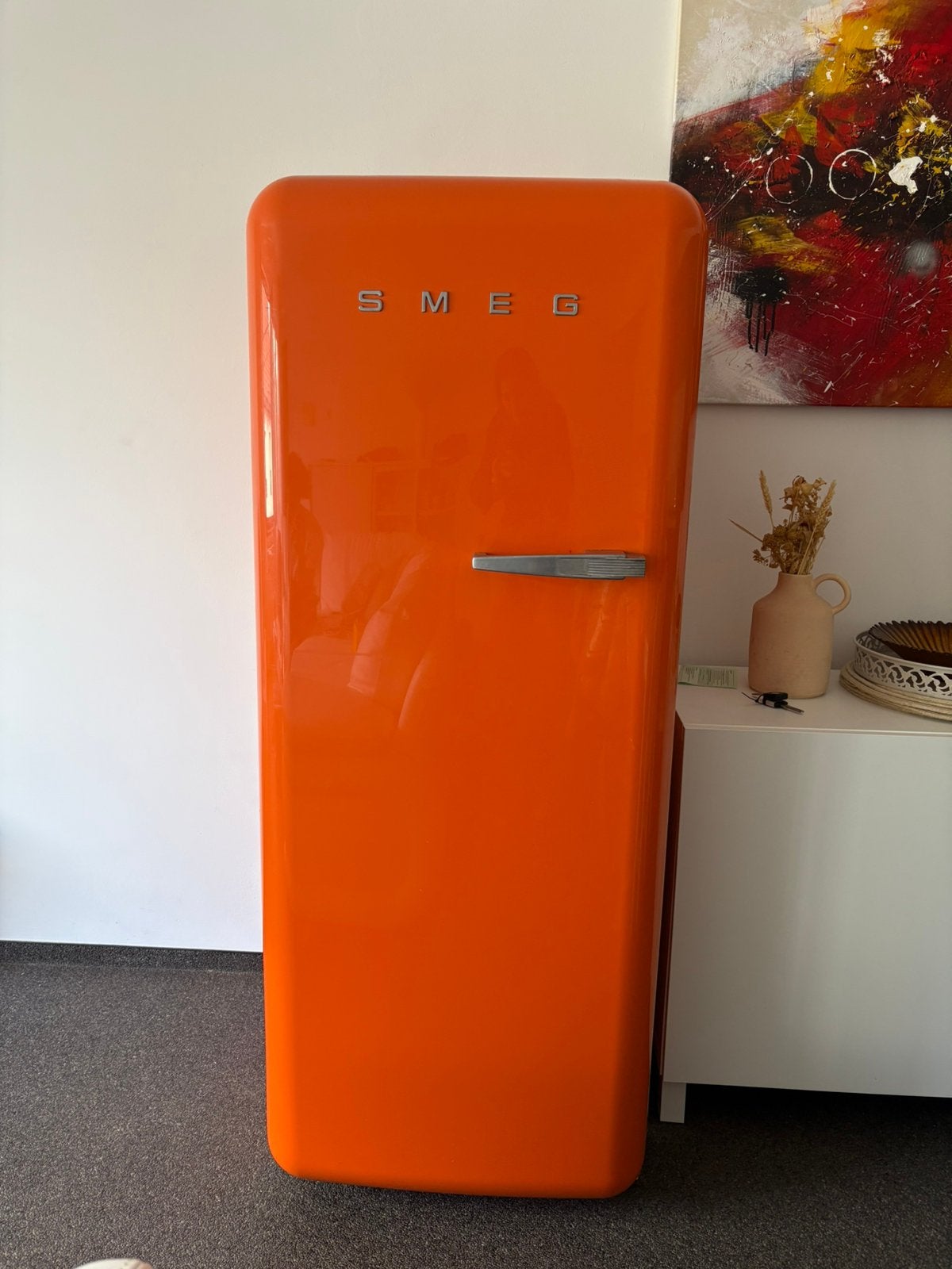 Frigo Smeg orange, Enlèvement, Utilisé, Avec compartiment congélateur