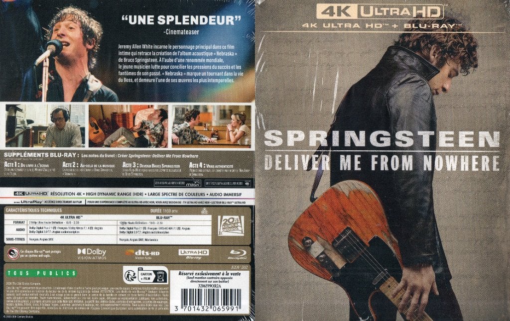 springsteen deliver me from nowhere(4k ultra-hd+blu-ray)neuf, CD & DVD, Blu-ray, Neuf, dans son emballage, Drame, Enlèvement ou Envoi