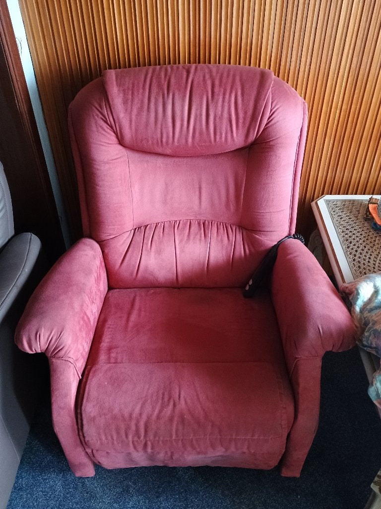 Relax in oud roze stof, Maison & Meubles, Canapés | Salons, Enlèvement, Utilisé, Une personne, Tissus