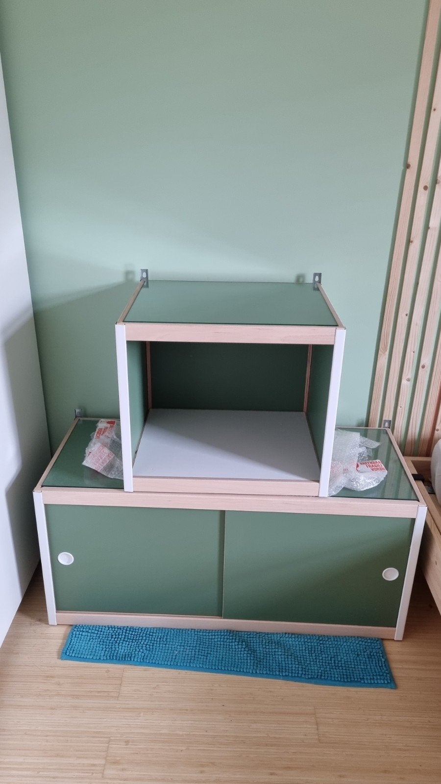 Kewlox nieuw hangmeubel 2 stuks groen, Huis en Inrichting, Kasten | Boekenkasten, Ophalen, 150 tot 200 cm, Nieuw, Glas