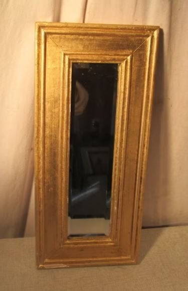 Beau miroir ancien en bois doré - 44x20, Enlèvement ou Envoi