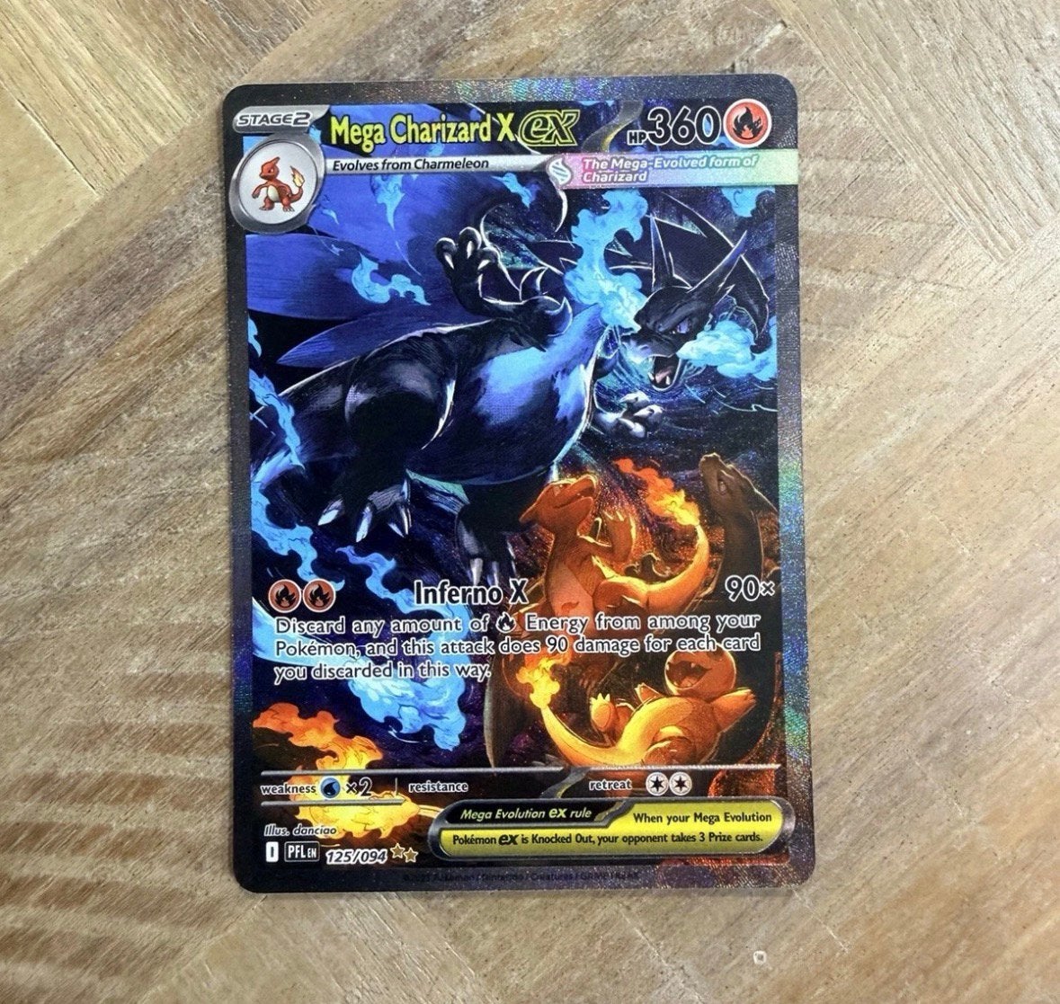Mega charizard x ex alt art, Ophalen of Verzenden, Zo goed als nieuw, Losse kaart, Foil