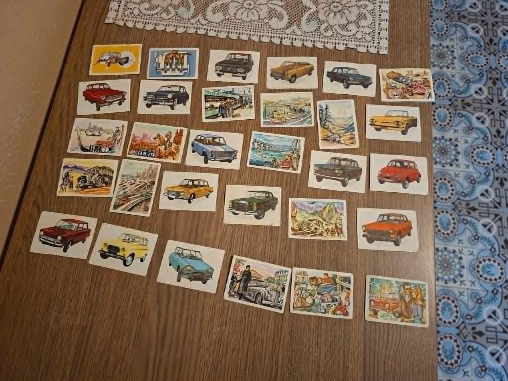 30 Prentjes/Chromo's : De auto's 1964 in de wereld, Enlèvement ou Envoi, Gravure, Utilisé, Autres sujets/thèmes