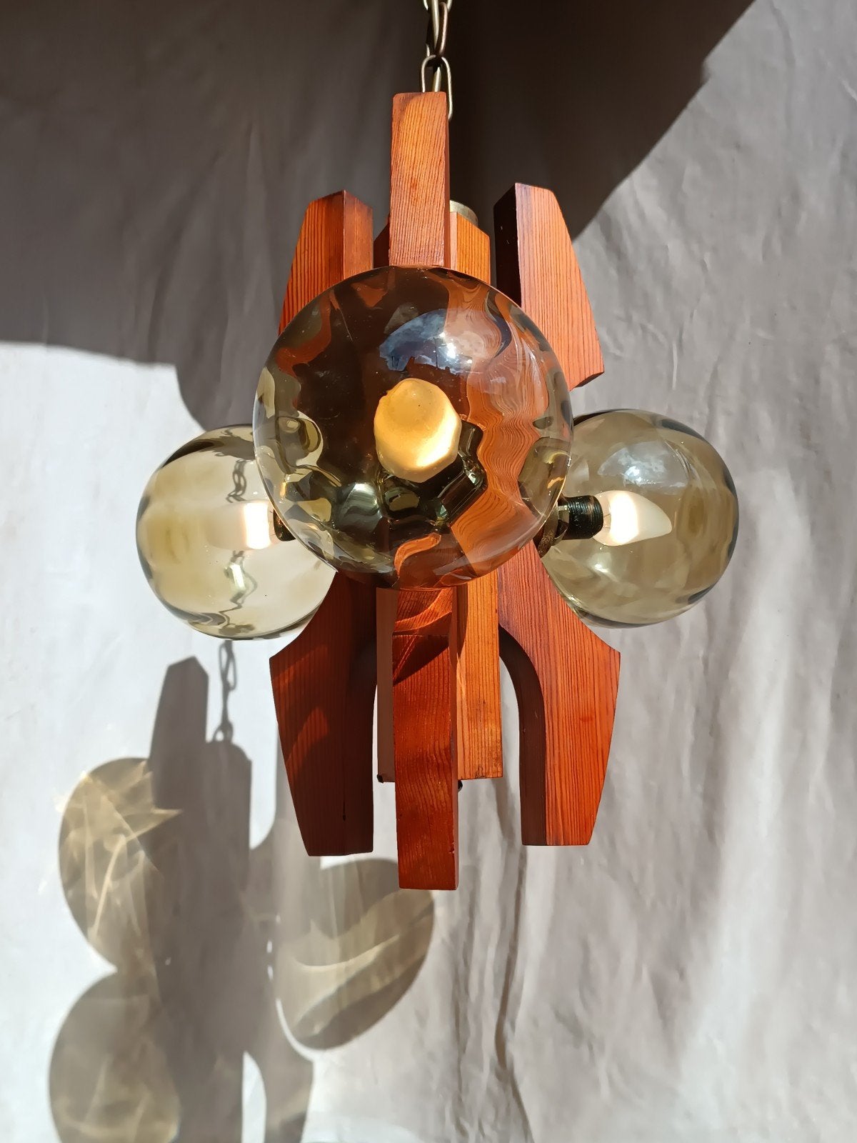 Italiaans Murano Glas Design hanglamp Retro Vintage, Glas, E14 (klein), Ophalen of Verzenden, Zo goed als nieuw