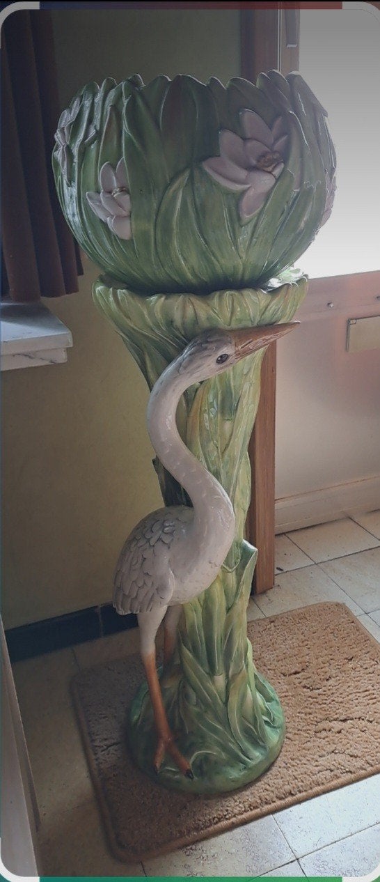Prachtige Vintage Italiaanse Majolica Plantenstandaard – Rei, Ophalen
