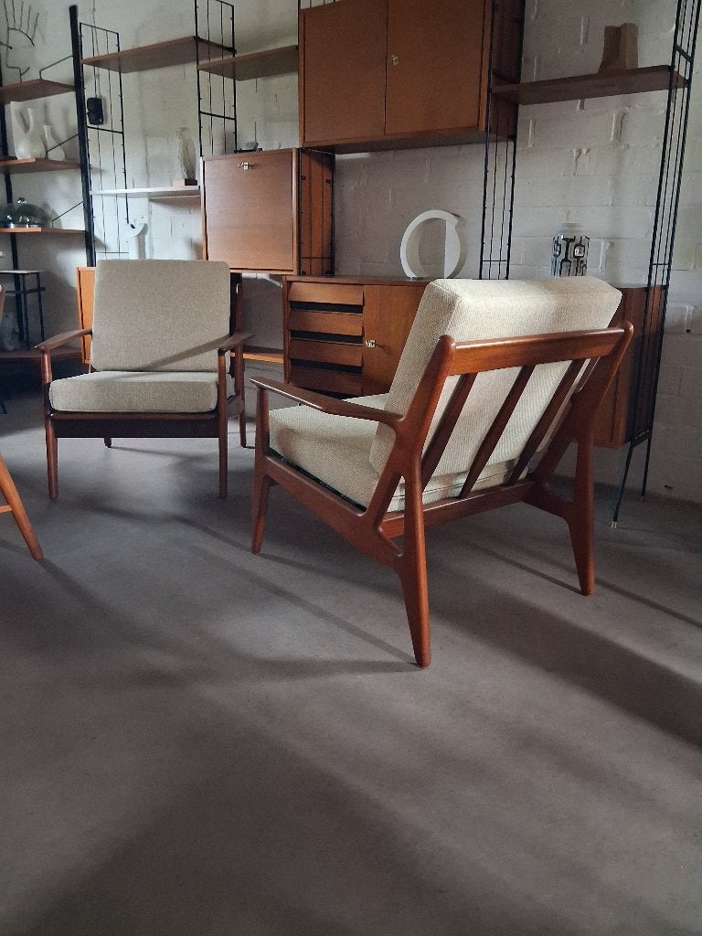 Arne Vodder retro deens jaren 60 teak model 6 fauteuil, Ophalen, Gebruikt, Stof