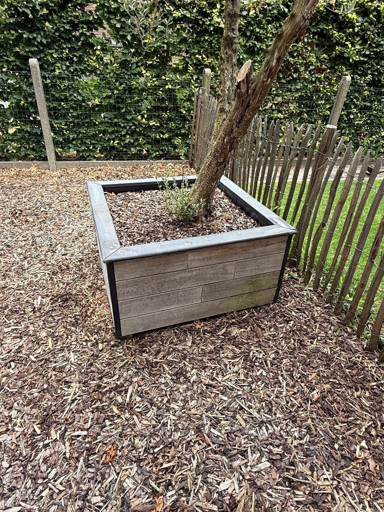 planten/bloemen bak in padoek, Carré, 30 à 60 cm, Enlèvement, Utilisé