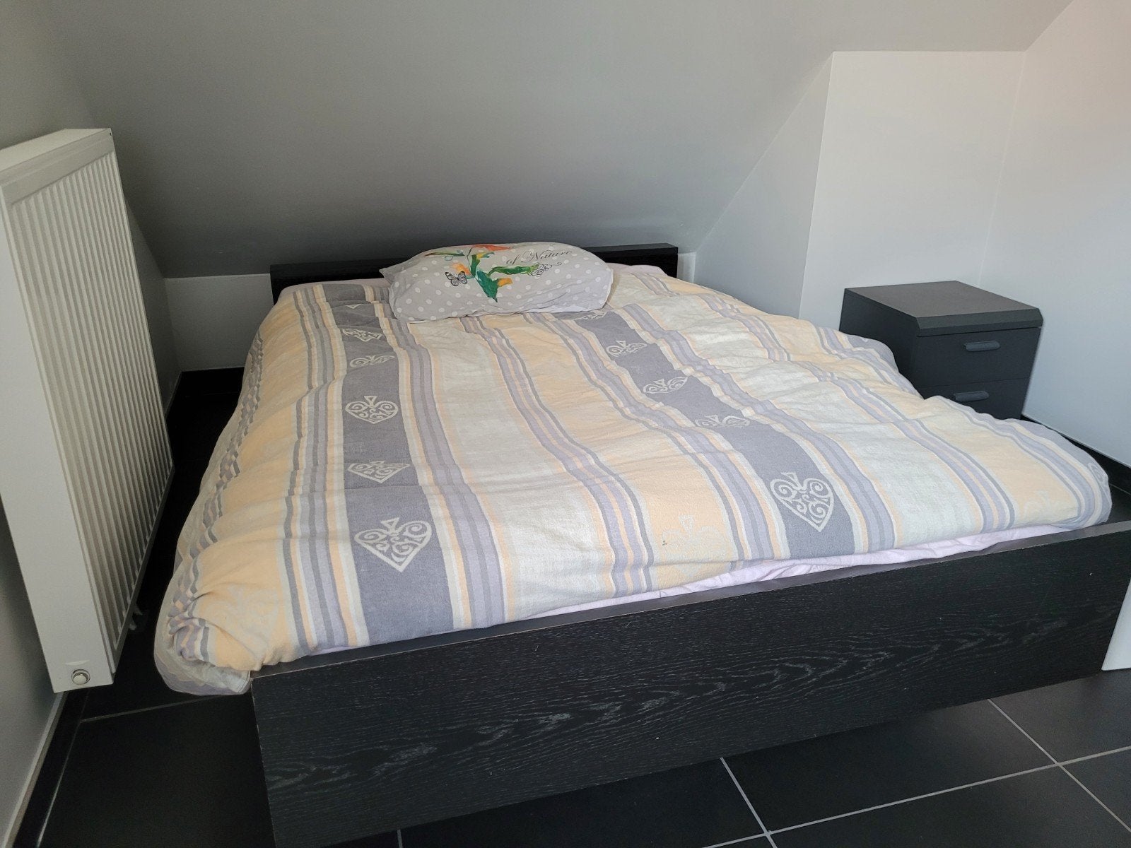 2 persoonsbed, Ophalen, Gebruikt, Zwart