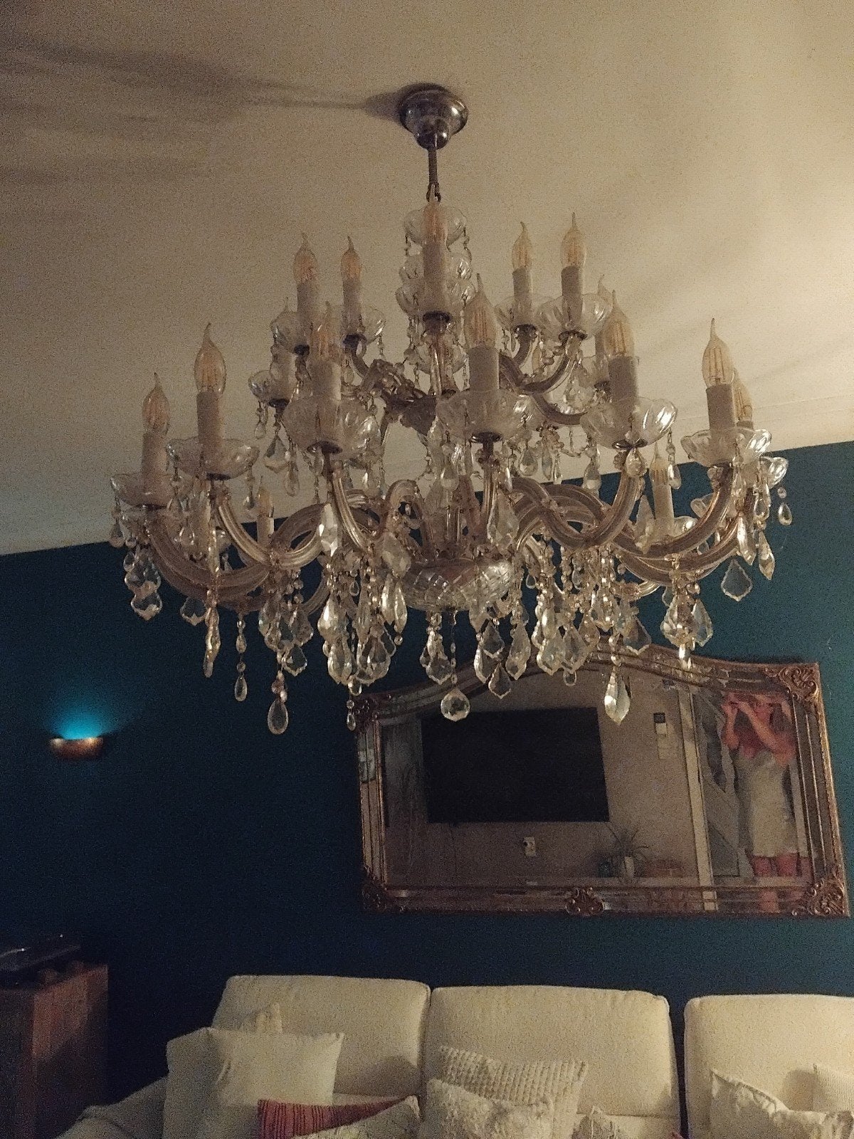 Luxueuze luster, Ophalen, Kunststof, Gebruikt, E14 (klein)