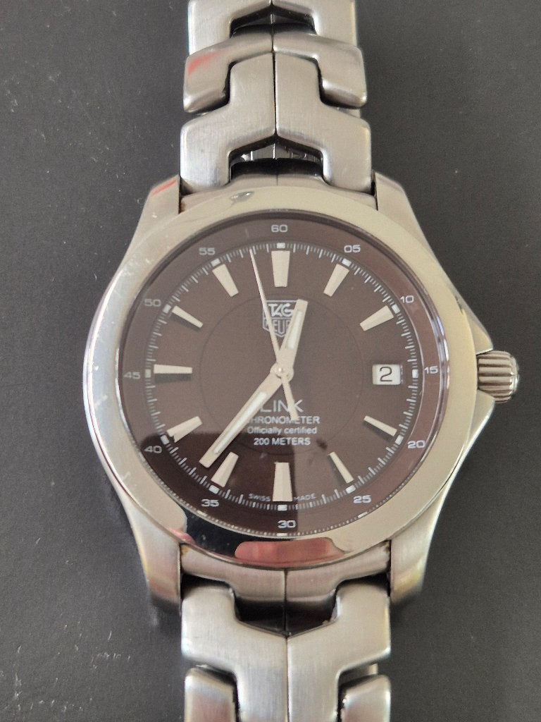 TAG Heuer Link WJF 5112, Handtassen en Accessoires, Staal, Gebruikt, Staal, Polshorloge